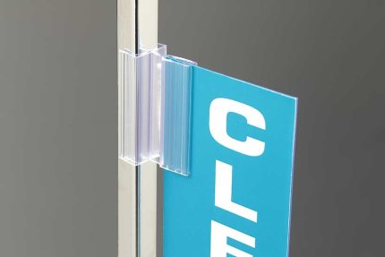 SQUARE EDGE SIGN HOLDER WITH HINGE