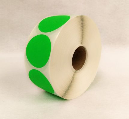FLORESCENT GREEN ROUND LABEL