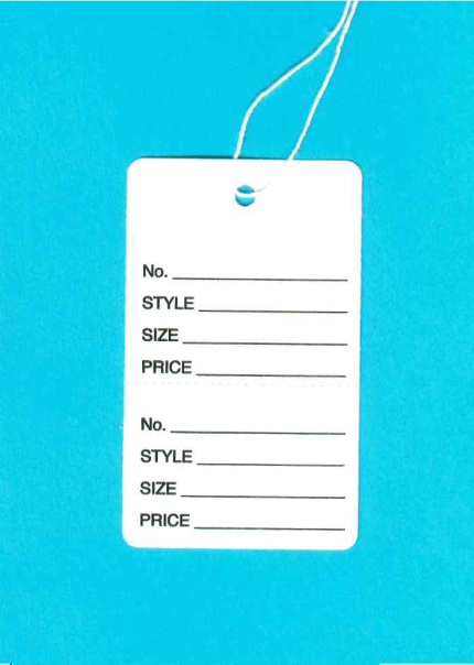 LARGE WHITE STRUNG 2 PART TAG