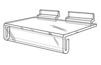 ACRYLIC SLATWALL SHELF 4"X10"