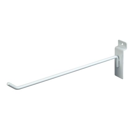 10" WHITE SLATWALL HOOK - 1/4"