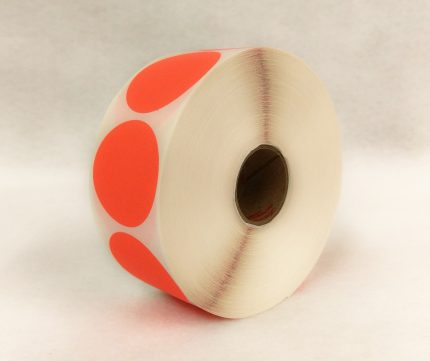 FLORESCENT RED ROUND LABEL