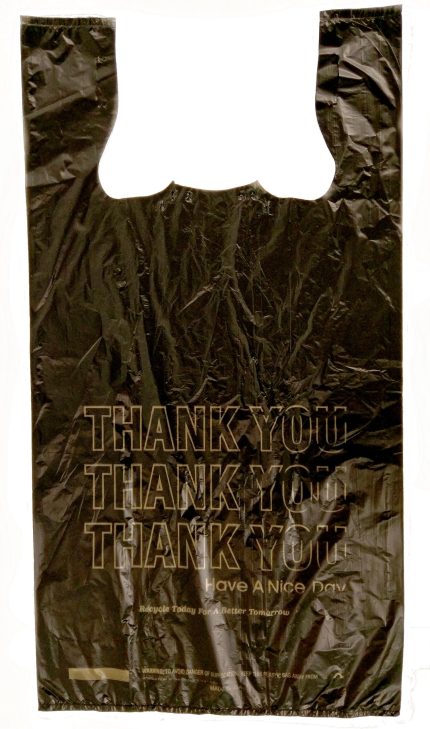 PLASTIC T-SHIRT BAG BLACK