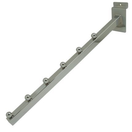SLATWALL DOWN SLANT DISPLAY ARM WITH 6 BALLS, CHROME