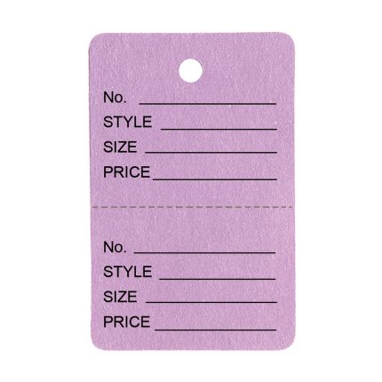 SMALL PURPLE UNSTRUNG 2 PART TAG