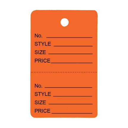 SMALL ORANGE UNSTRUNG 2 PART TAG