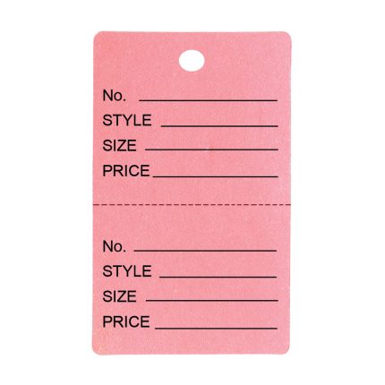 SMALL PINK UNSTRUNG 2 PART TAG