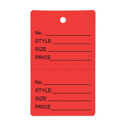 SMALL RED UNSTRUNG 2 PART TAG