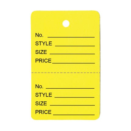 SMALL YELLOW UNSTRUNG 2 PART TAG