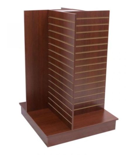SLATWALL 4-WAY DISPLAY WITH BASE WALNUT